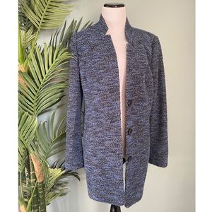 41 Hawthorn blue nubby tweed boucle car coat